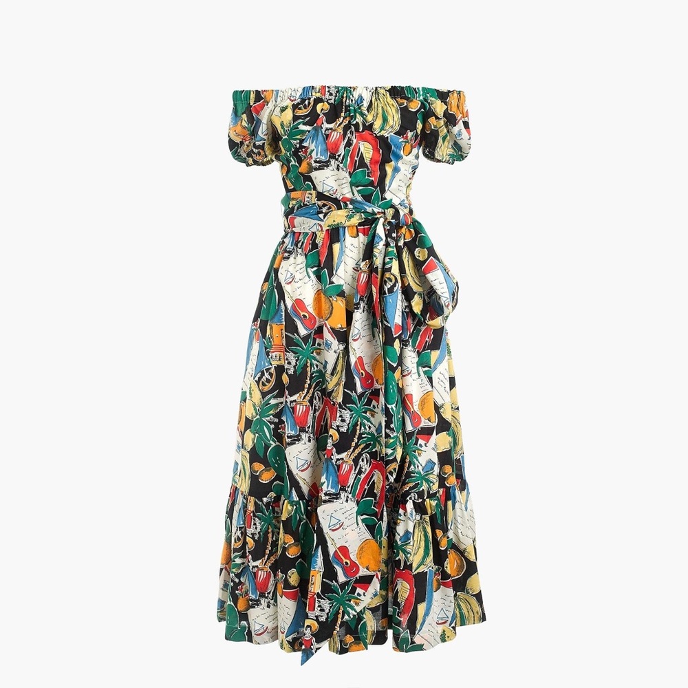 J. Crew off-the-shoulder Ruffle Hem Dress
